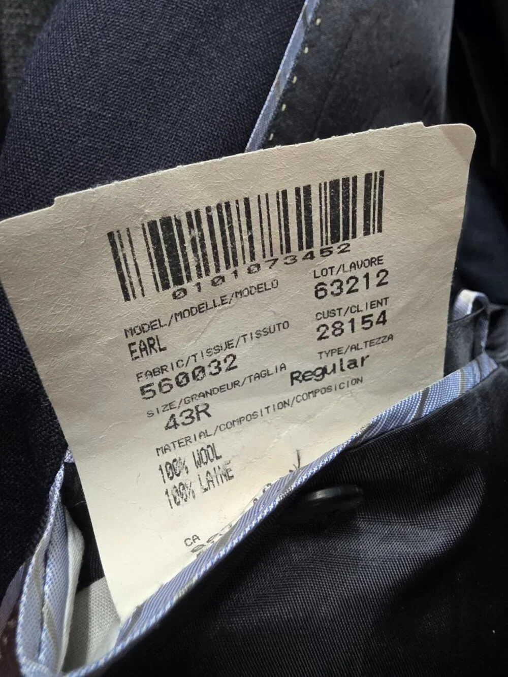 S. Cohen 43R Navy Blazer Sport Coat Jacket 2-Button Solid W855